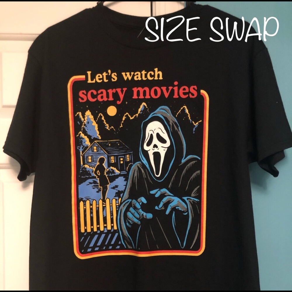 Ghost Face Scream Scary Halloween Black t-shirt